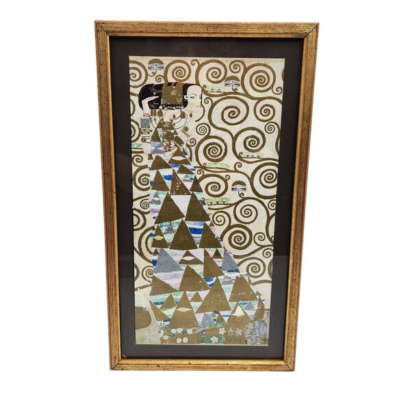 Gustav Klimt Print - Dancing Girl With Spirals & Geometric Patterns Gilded Frame - Picture 1 of 11